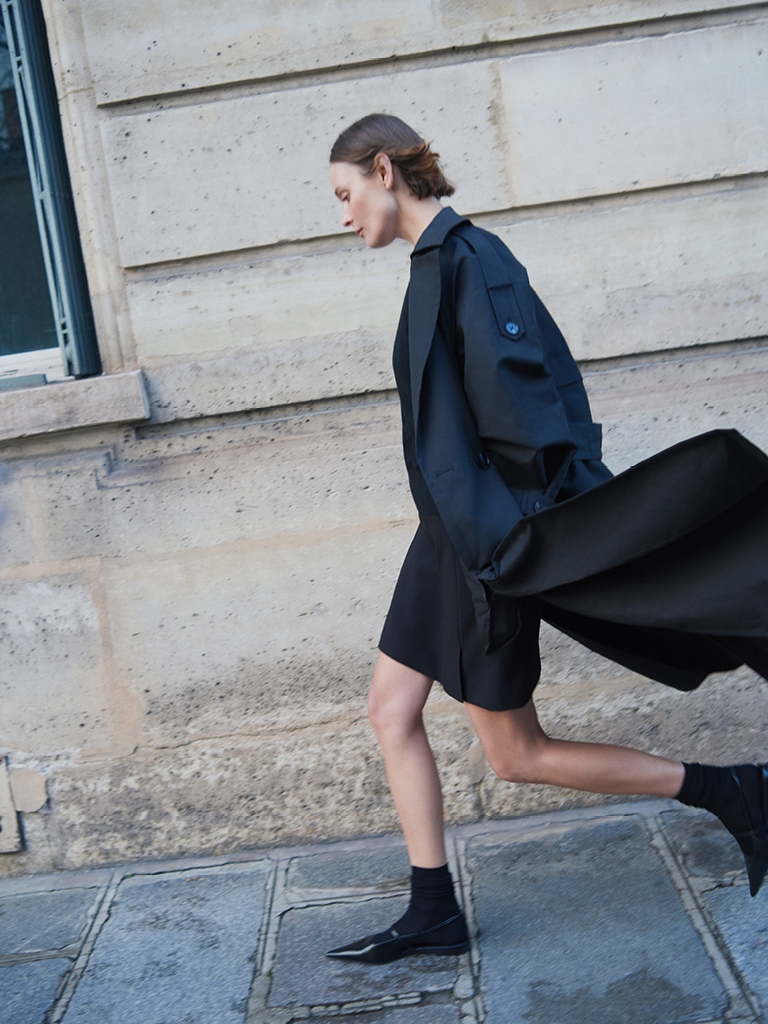 woman in trenchcoat