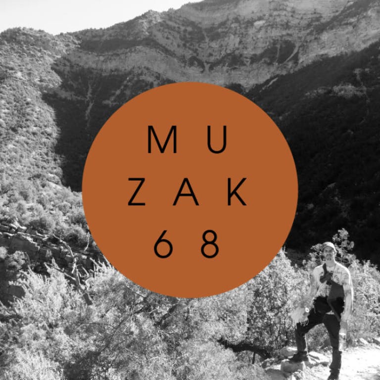 Man in nature. The image is black and white.