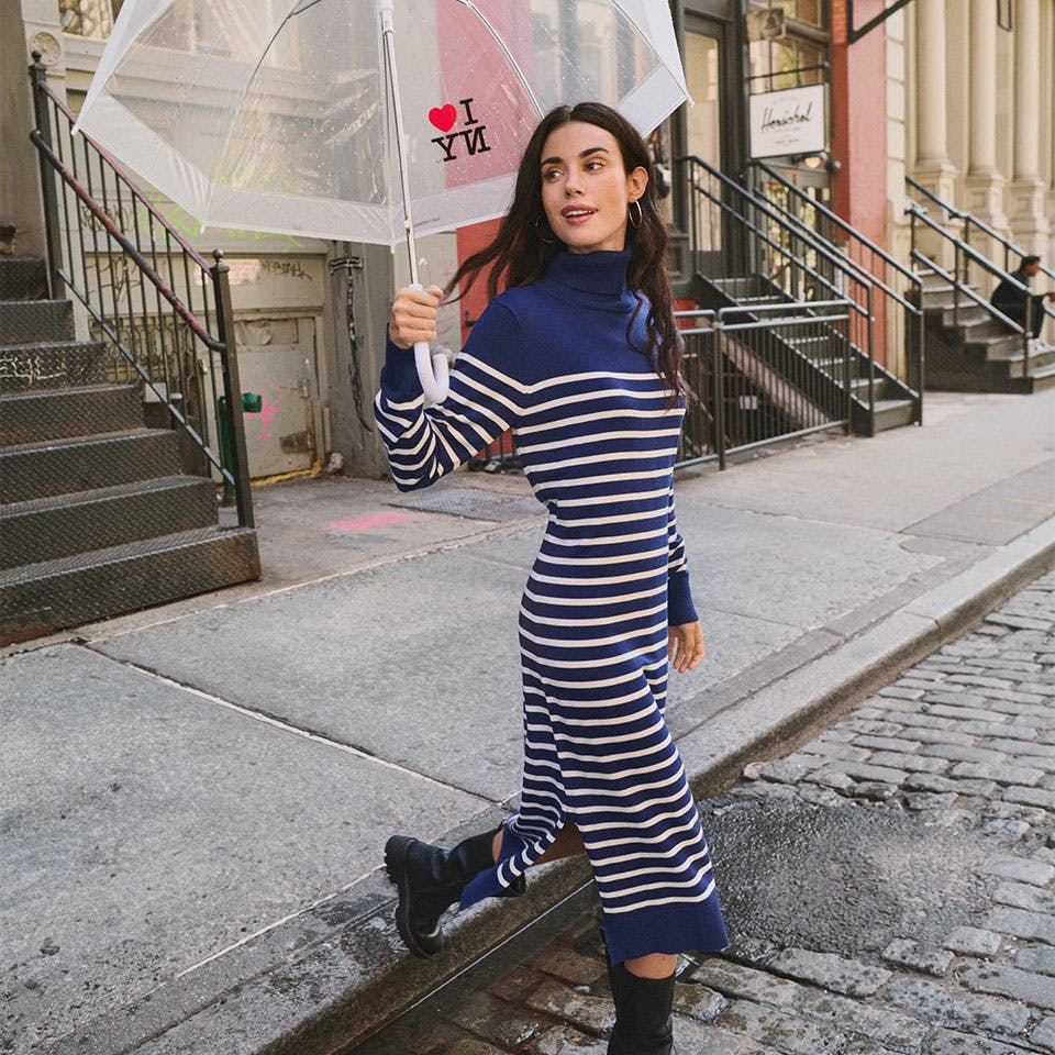 ワンピース Saint-Tropez Striped long dress black Saint-Tropez Striped Long Dress(Saint Tropez | Shop