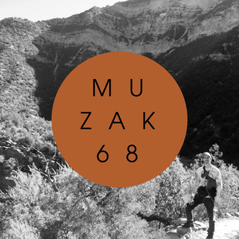 Man in nature. The image is black and white.